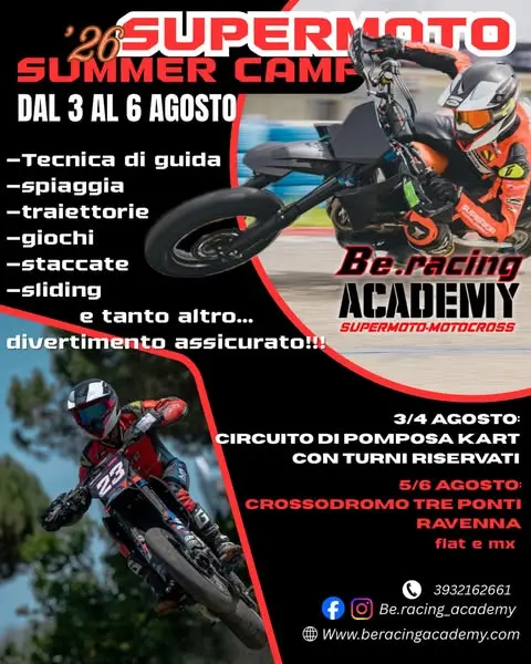 🔥 SUPERMOTO SUMMER CAMP 2026 🔥

4 giorni per migliorare davvero la tua guida,…