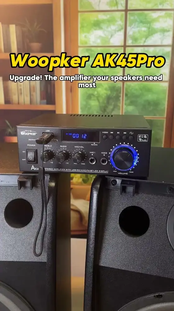📢🎤 Digital Bluetooth Amplifier — Bluetooth/USB/SD/FM multi-source input, dual…