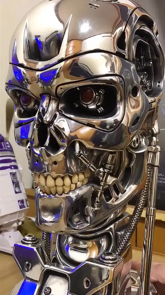 Sideshow 1:1 Terminator T800 T2 Skull Upgrade Version with Chip on Top
