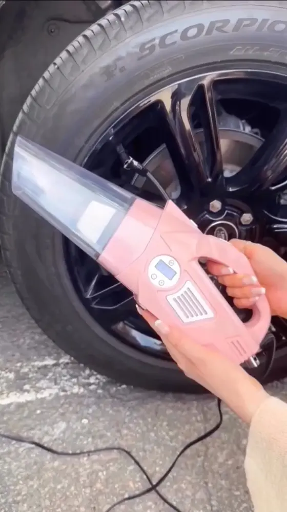 🎀 She loves a clean car – but hates bulky tools. This pink 4‑in‑1 vacuum & inf…