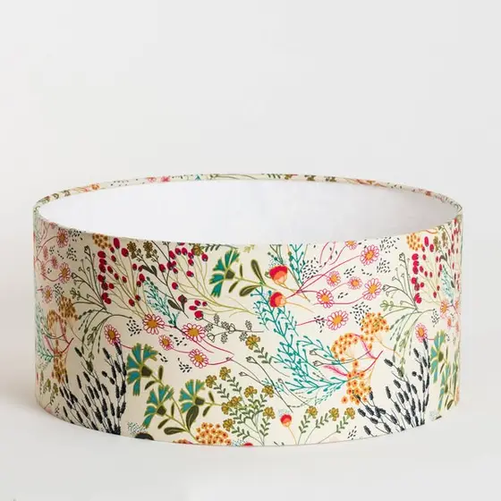 Lampe tube à poser tissu gaze de coton Colline M