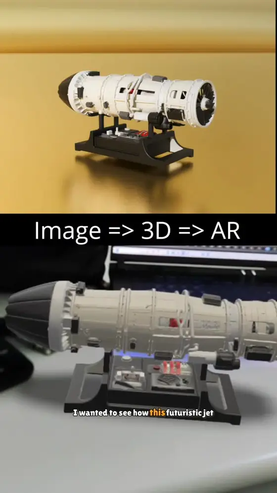 Testing out Tripo AI’s brand new H3.1 model to generate a futuristic Jet Turbin…
