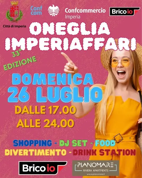 🛍️ Torna Oneglia Imperiaffari! 🎉
Domenica 26 luglio, il cuore di Oneglia si…