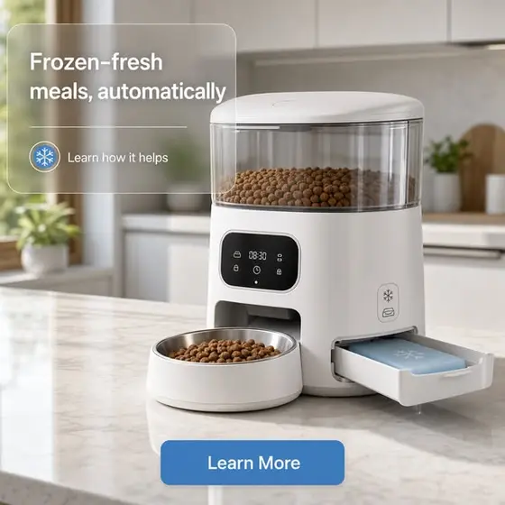Automatic Dog Feeder With Ice Pack Guide