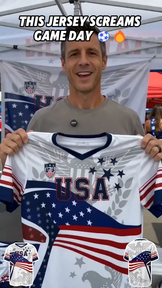 ⚽️V-Neck USA Bald Eagle Graphic Soccer Jersey, 2026 USA Fans Jersey, Gift for S…