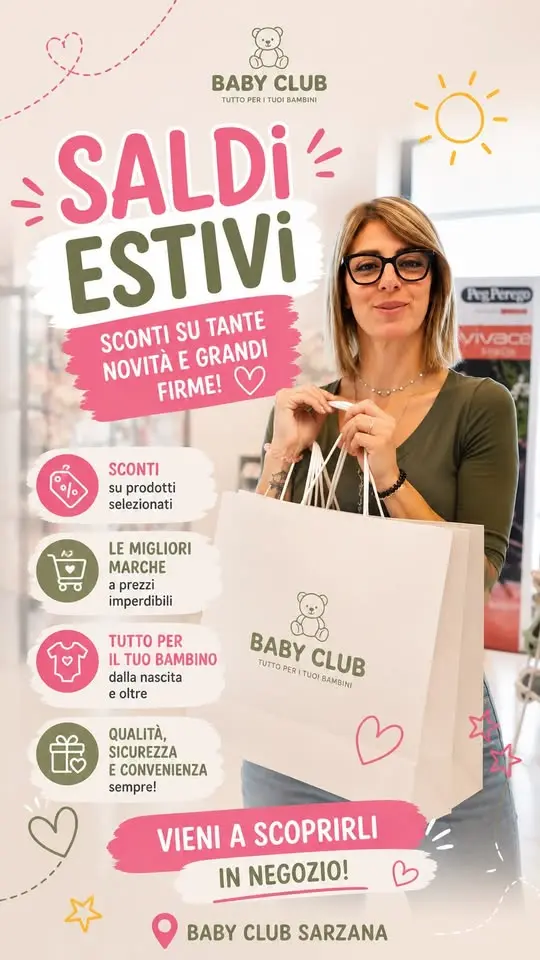 ☀️🛍️ Sono arrivati i Saldi Estivi da Baby Club!

È il momento giusto per trova…