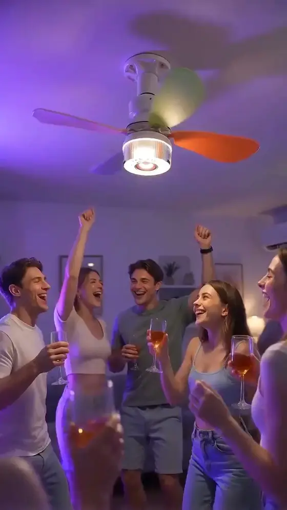 🌀 Three-in-one ceiling device: fan light and Bluetooth speaker in one, stylish…