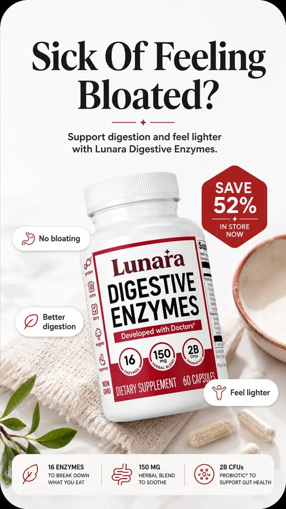Beat the bloat — 16 enzymes + 60B probiotics