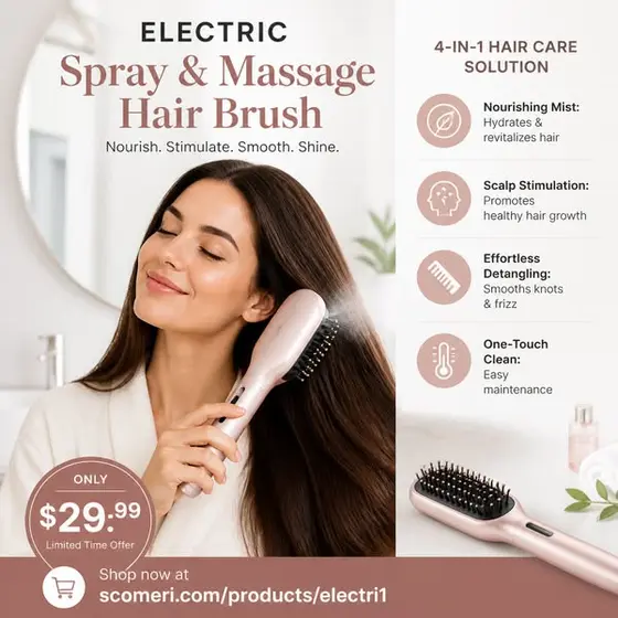 📢📢50% off!! ⏰Electric Spray Massage Comb✨🔥