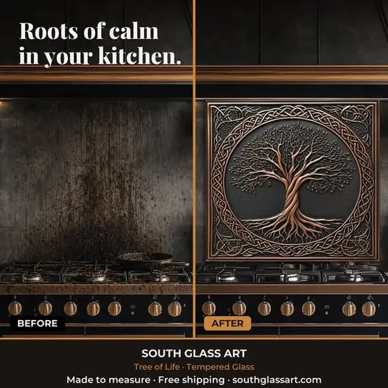 Tree of Life Glass Backsplash