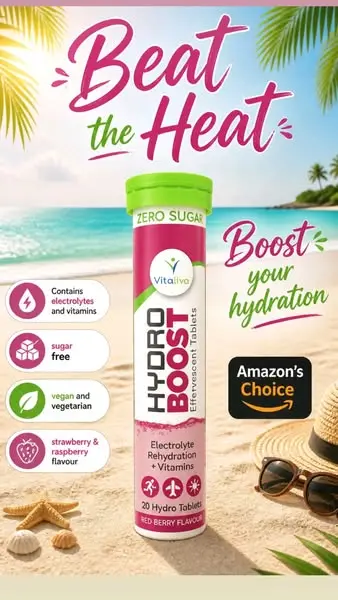 Hydro Boost Electrolyte Tablets + Vitamins | Rapid Rehydration & Recovery | Zer…