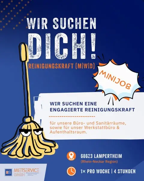 Reinigungskraft (m/w/d) auf Minijob-Basis