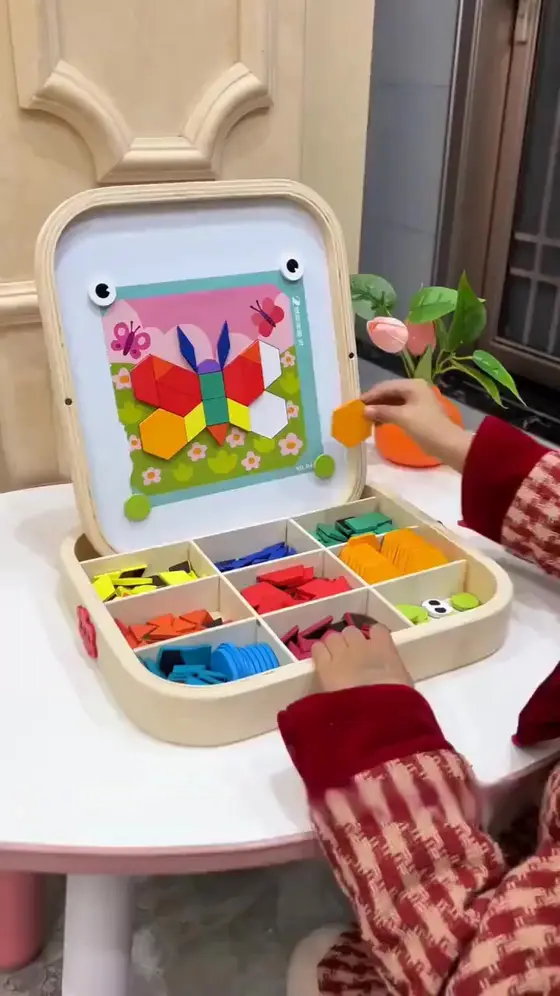 🎁Early Christmas Sale 50% OFF🔥Wooden Magnetic Pattern Block Puzzle Set🧩
