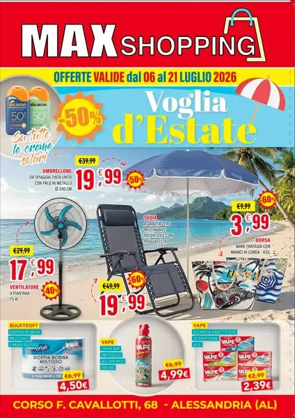 Max Shopping arriva la nuova offerta per il luglio e comincia anche gli saldi e…