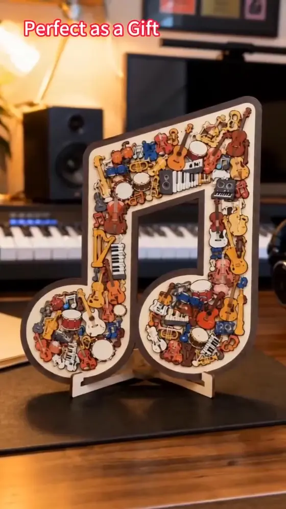 🔥🎶Musical Note Instrument Jigsaw Puzzle Ornament