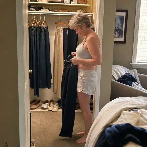I'm 58. I've been rearranging my closet around my stomach for two years — I jus…