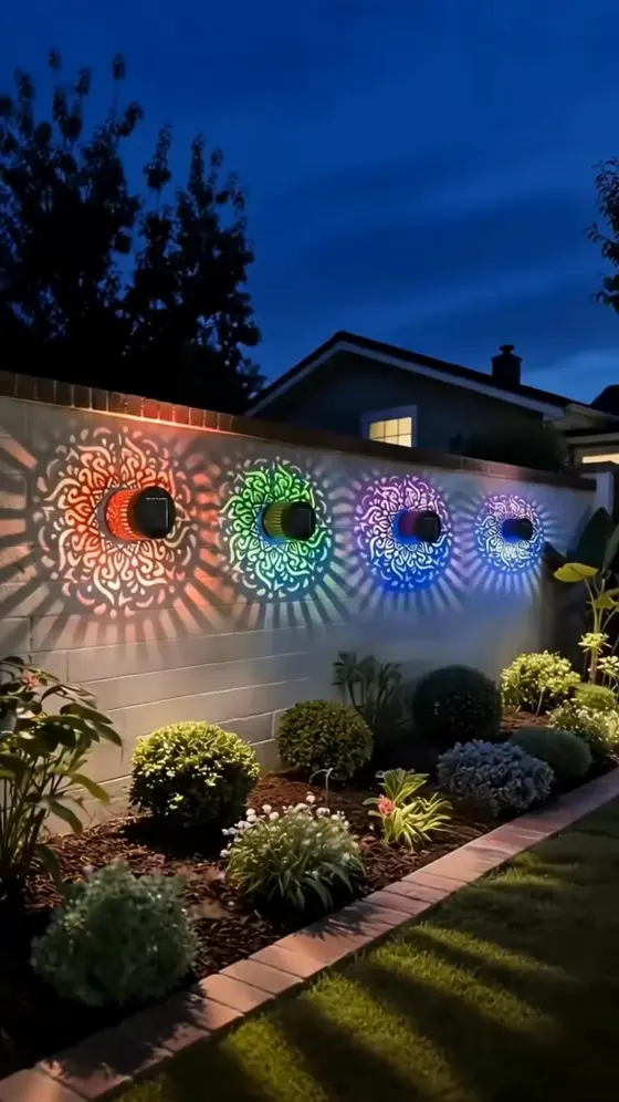 65K+ SOLD!✨Solar Mandala Wall Light | Outdoor Garden Fence Projector Lamp 🪐🌌