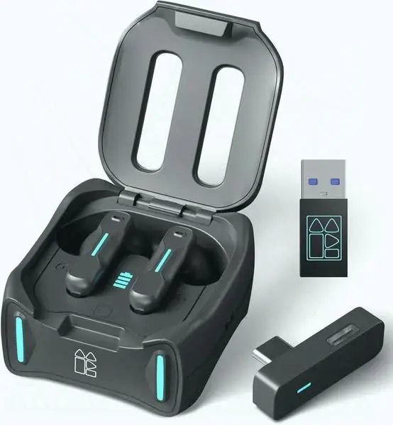 Simply long-press one earbud to switch between devices