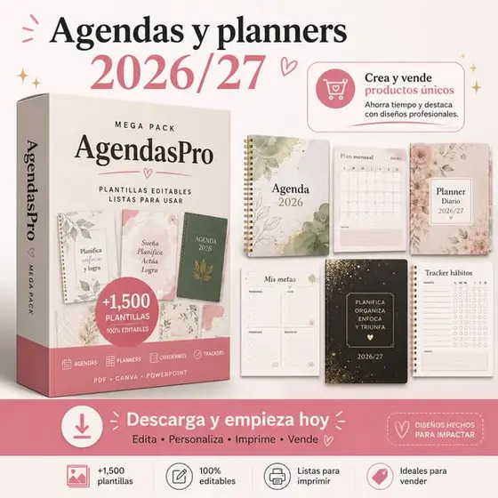 Descarga Super Pack de Agendas 2026 y 2027