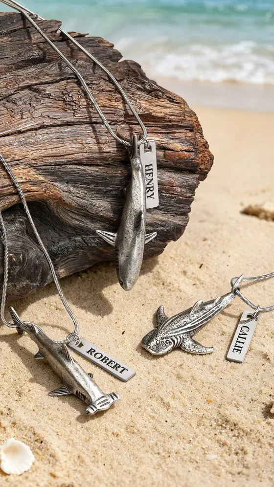 Personalized Realistic Shark Necklace with Name Daily Wear Birthday Anniversary…