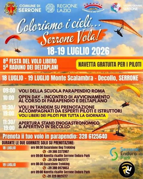 🪂 ᴠᴏʟᴀʀᴇ è ᴜɴ ꜱᴏɢɴᴏ, ᴠɪᴠᴇʀʟᴏ è ꜱᴇʀʀᴏɴᴇ! 

📍 ᴍᴏɴᴛᴇ ꜱᴄᴀʟᴀᴍʙʀᴀ – ꜱᴇʀʀᴏɴᴇ 18 ᴇ 19…