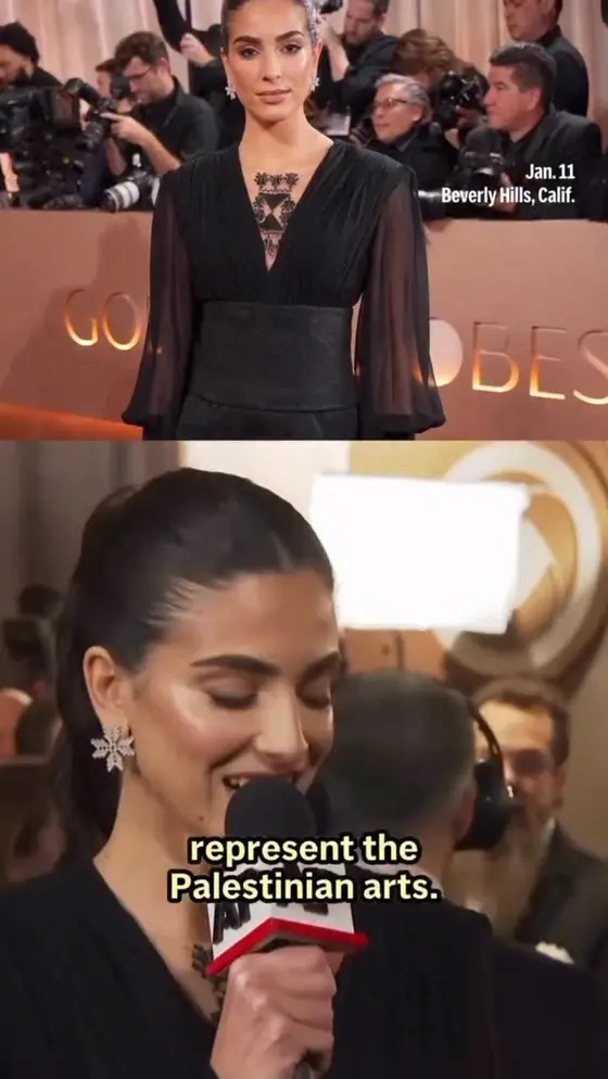 At the Golden Globes, Saja kilani wore TAMR HENNA.
Moon of Bethlehem earrings i…