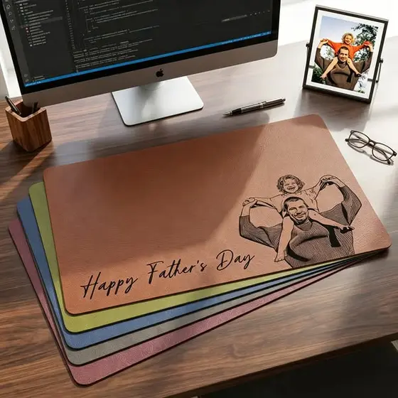 Personalized Photo Desk Mat Large Mouse Pad Custom Sketch Line Art Portrait Non…