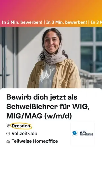 Schweißlehrer:in für WIG, MIG/MAG und E-Hand (m/w/d) in Dresden