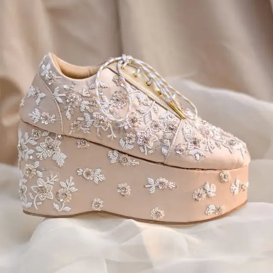 Cygnus Wedges | Embellished Bridal Footwear