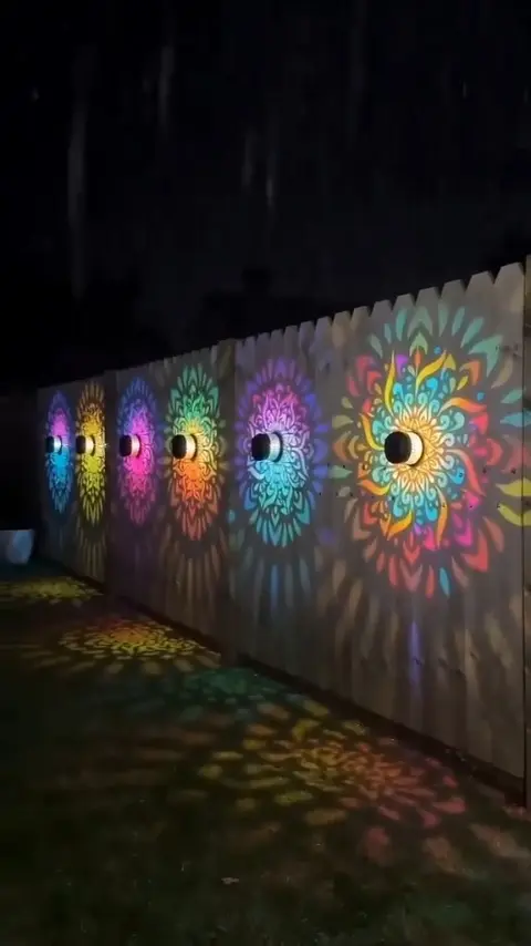 65K+ SOLD!✨Solar Mandala Wall Light | Outdoor Garden Fence Projector Lamp 🪐🌌