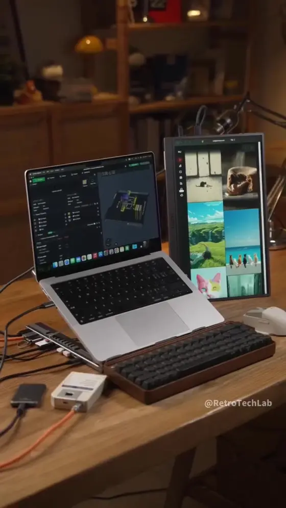 💻 **Messy Cables? Sore Neck? One Dock. One Clean Setup.**  

Meet the **8‑in‑1…