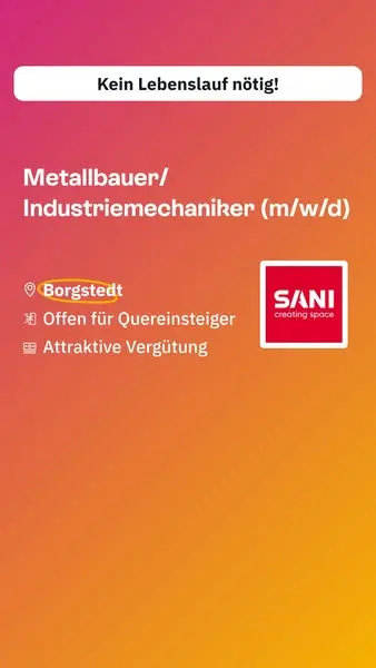 Metallbauer / Industriemechaniker (m/w/d) in Schleswig-Holstein in Borgstedt
