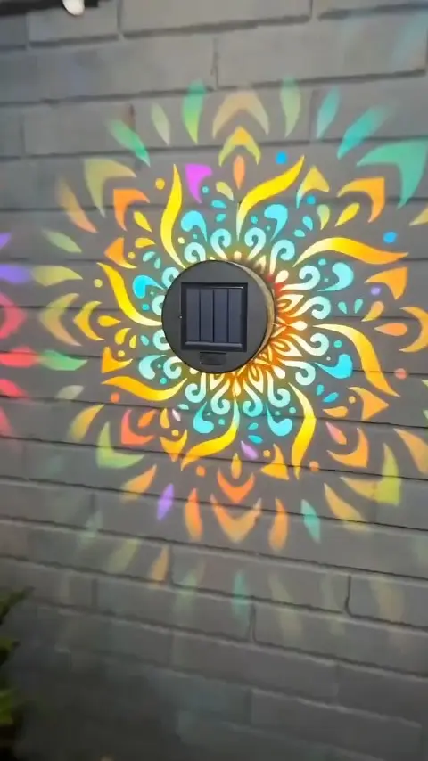 🔥Hot Sale✨Solar Mandala Wall Light | Outdoor Garden Fence Projector Lamp 🪐🌌