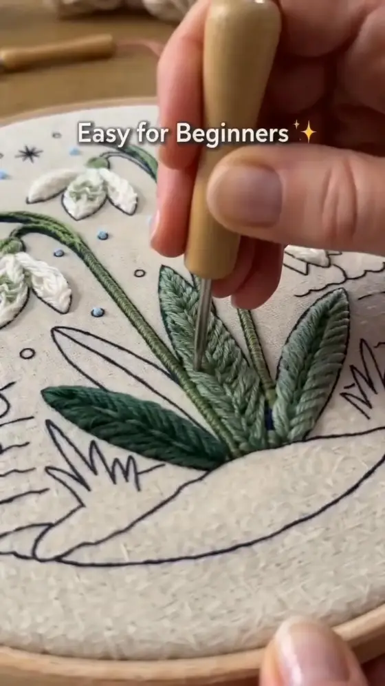 Snowdrop Flower Punch Needle Kit