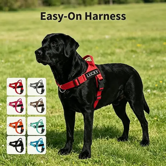 Personalized Embroidered Dog Harness & Leash Set🔥