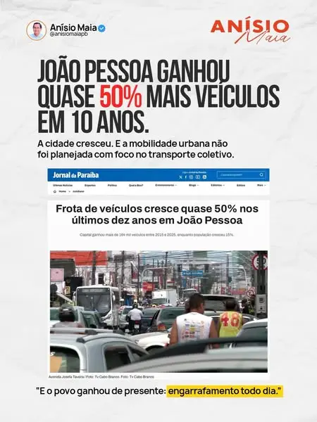 João Pessoa cresceu. Isso é um fato.
O problema é que a cidade cresceu sem pla…