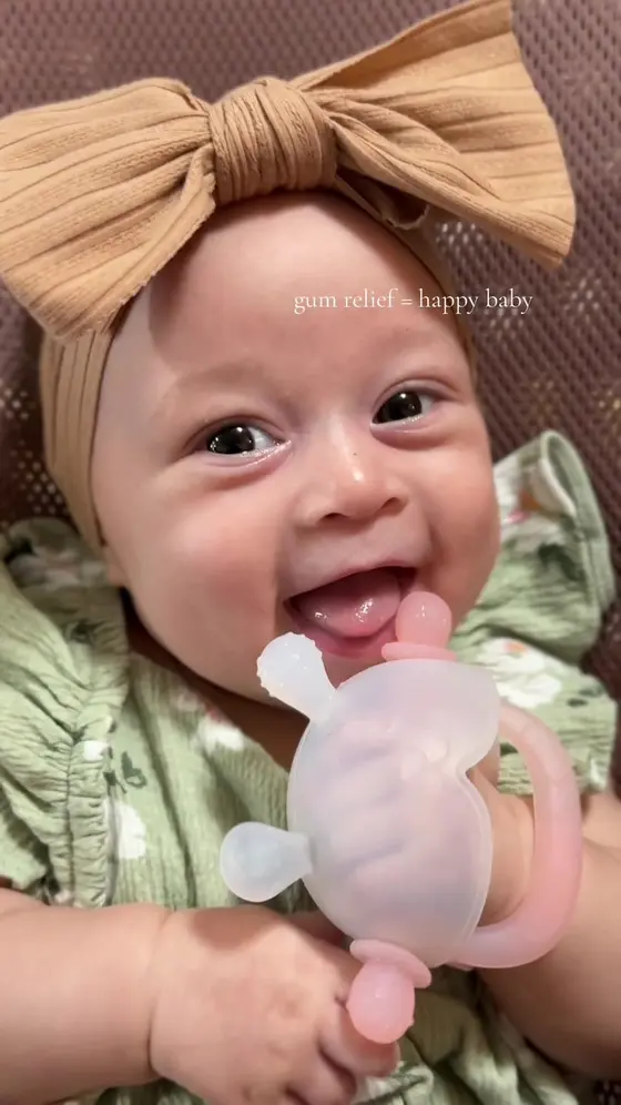 🐰 Bunny Teether Mitten – BPA-Free Food-Grade Silicone Baby Teething Toy with W…