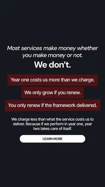 We only get paid if you renew. Period