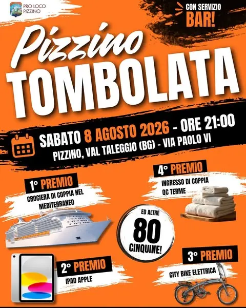 🏔️ GRANDE TOMBOLATA IN VAL TALEGGIO! 🛳️✨

Sabato 8 agosto 2026, a partire dal…