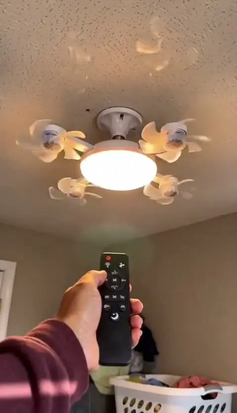 2-in-1 Foldable Light Socket Fan with LED