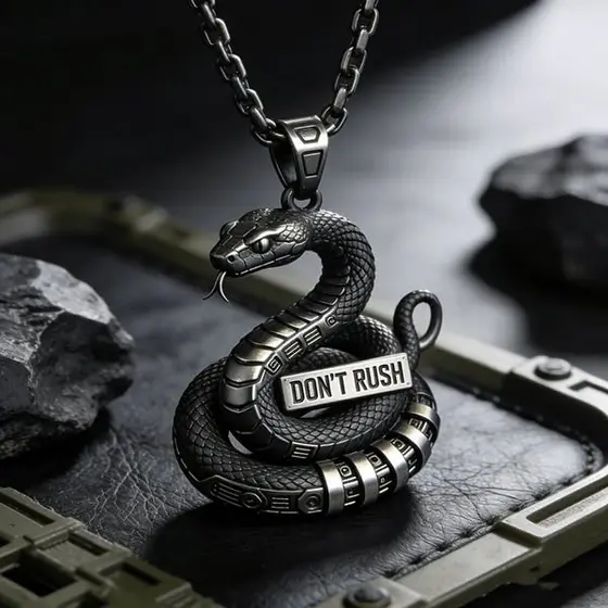 Personalized snake-themed necklace