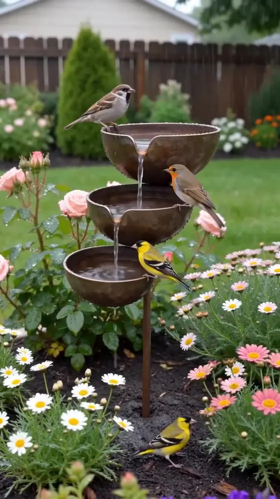 Just a splash of rain, and your garden comes alive. 🐦 Watch birds stop by for…