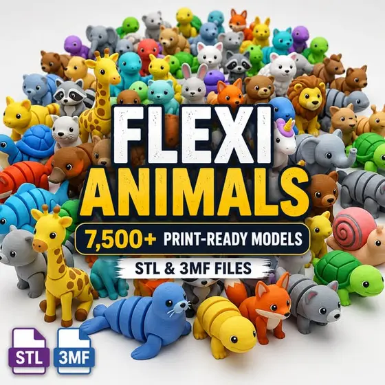 7,500+ Flexi Animals. One Download.