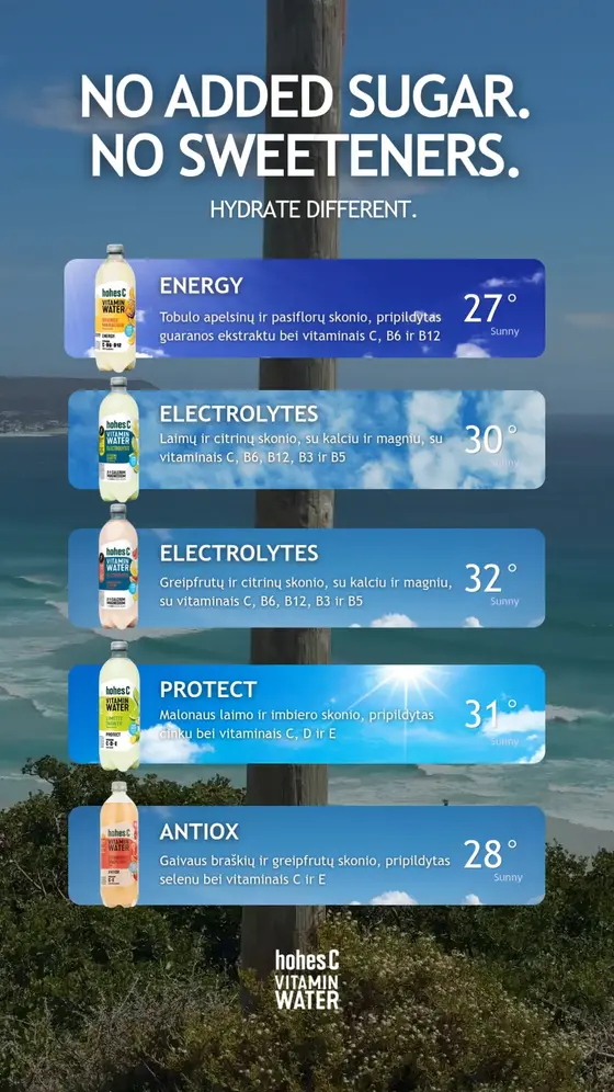 Karšta? 🥵 Atsigaivink kitaip su #hohesC VITAMIN WATER. ☀🥰
🔥Be konservantų
🔥…